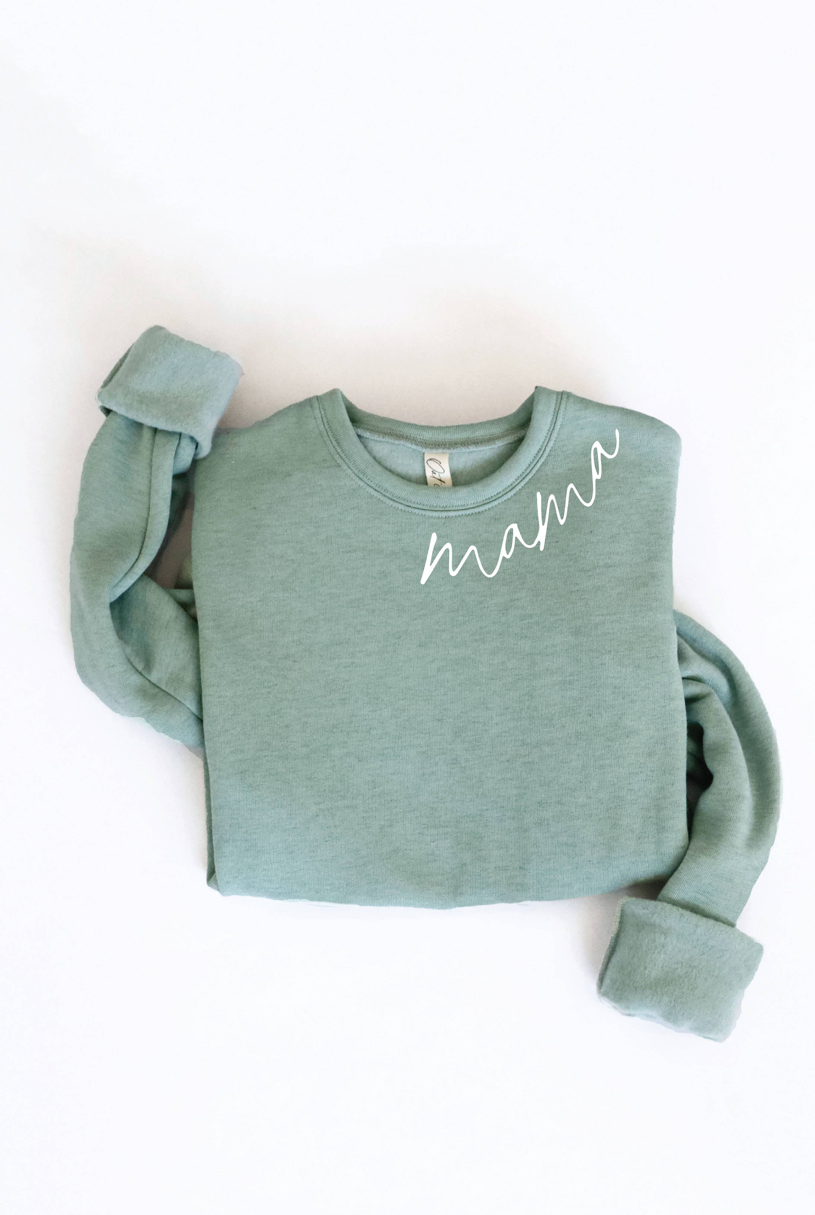 Mama Collar Print Sweatshirt