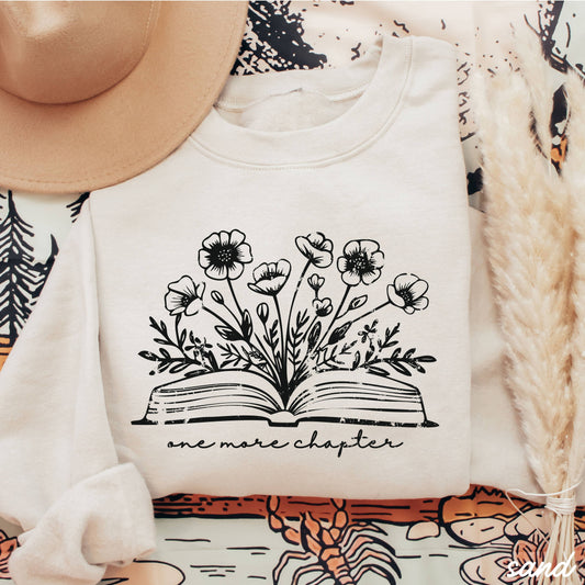 One More Chapter Floral Book Crewneck Sweatshirt