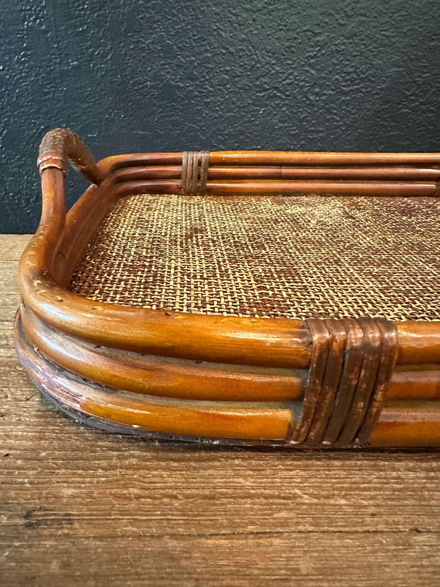 Wicker Serving Tray With Handles