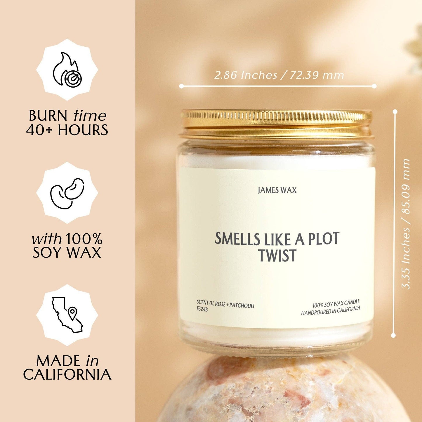 Smells Like a Plot Twist | Rose & Patchouli Candle
