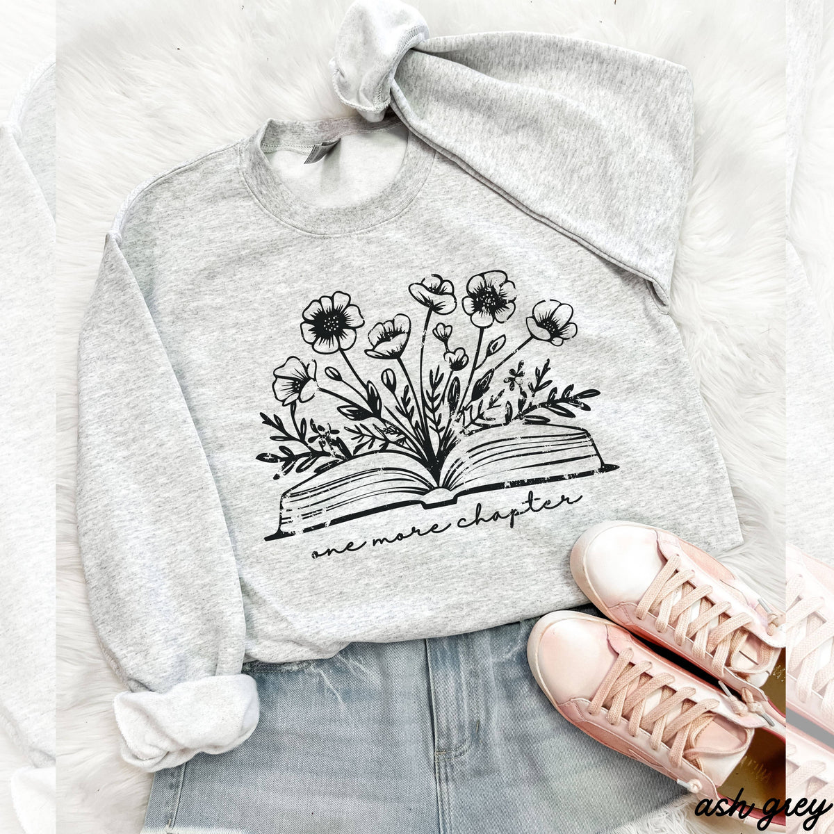 One More Chapter Floral Book Crewneck Sweatshirt