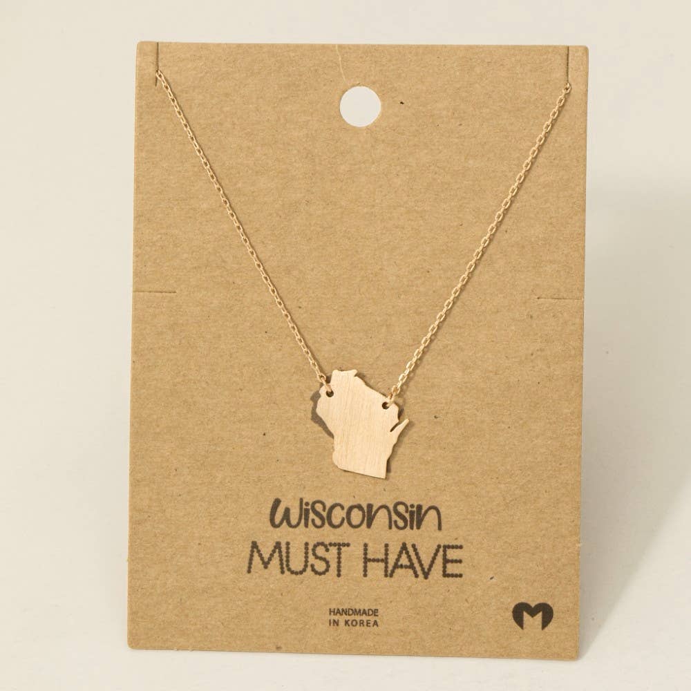 Wisconsin State Pendant Necklace
