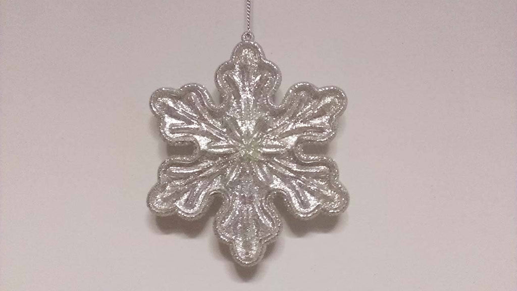 Glitter Platinum Snowflake Ornament