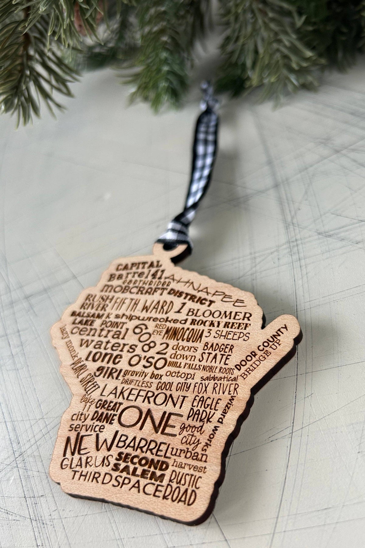 Wisconsin Breweries Wood Ornament
