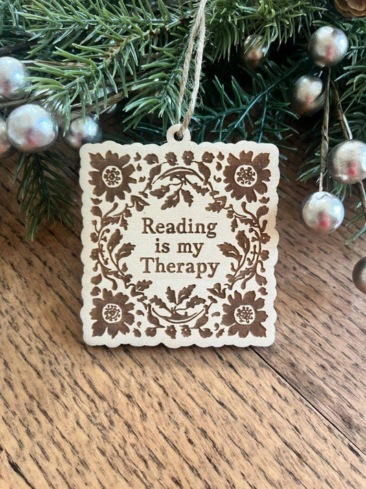Reading Is My Therapy Ornament