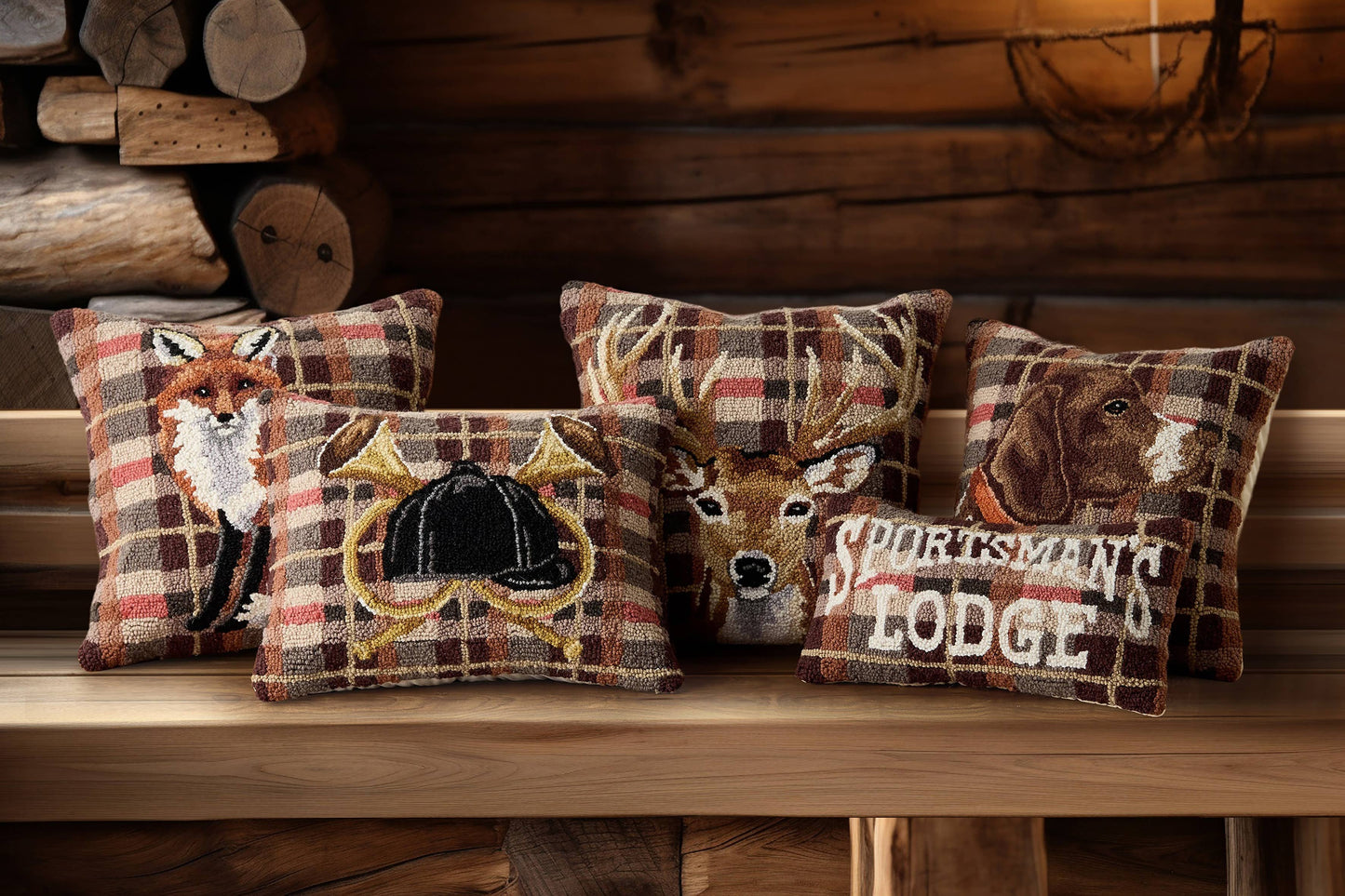 Fox Tartan Hook Pillow