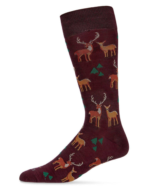 Deer Bamboo Blend Men's Crew Socks