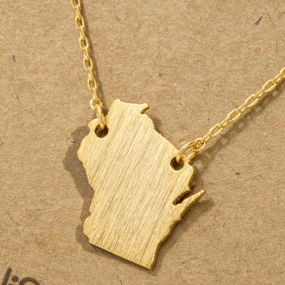 Wisconsin State Pendant Necklace