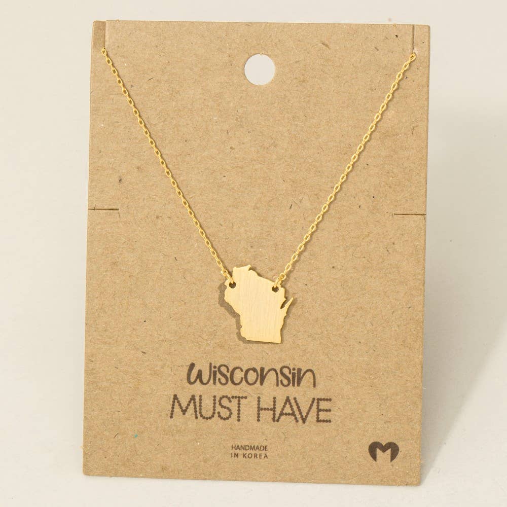 Wisconsin State Pendant Necklace