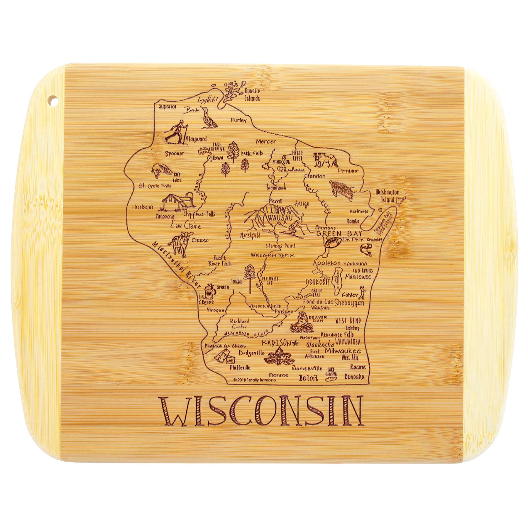 A Slice of Life Wisconsin Cutting & Charcuterie Board