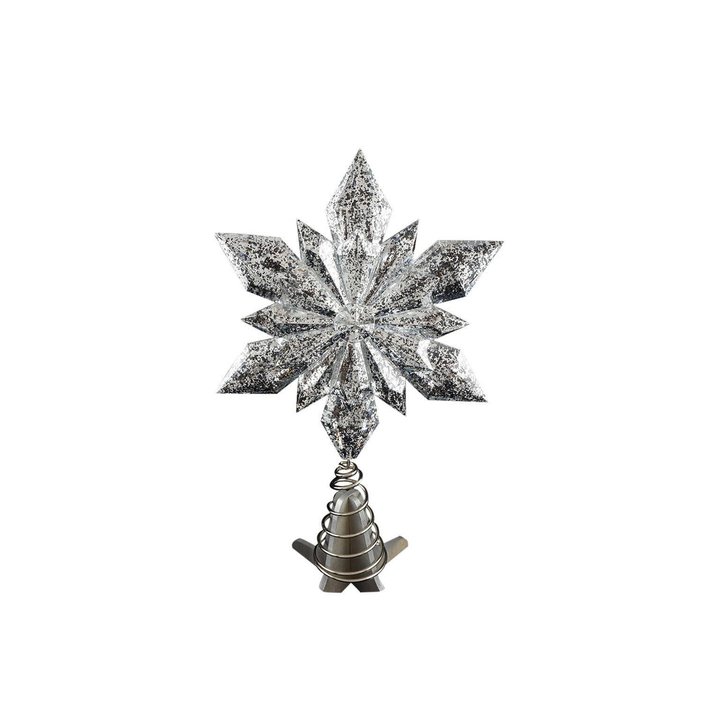 Mercury Silver Snowflake Tree Topper