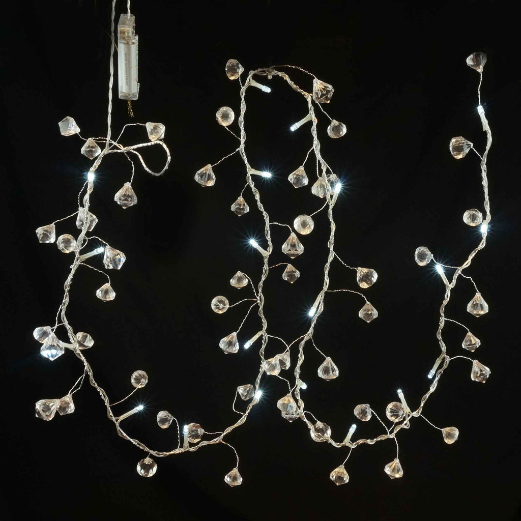 6' Lighted Acrylic Diamond Garland