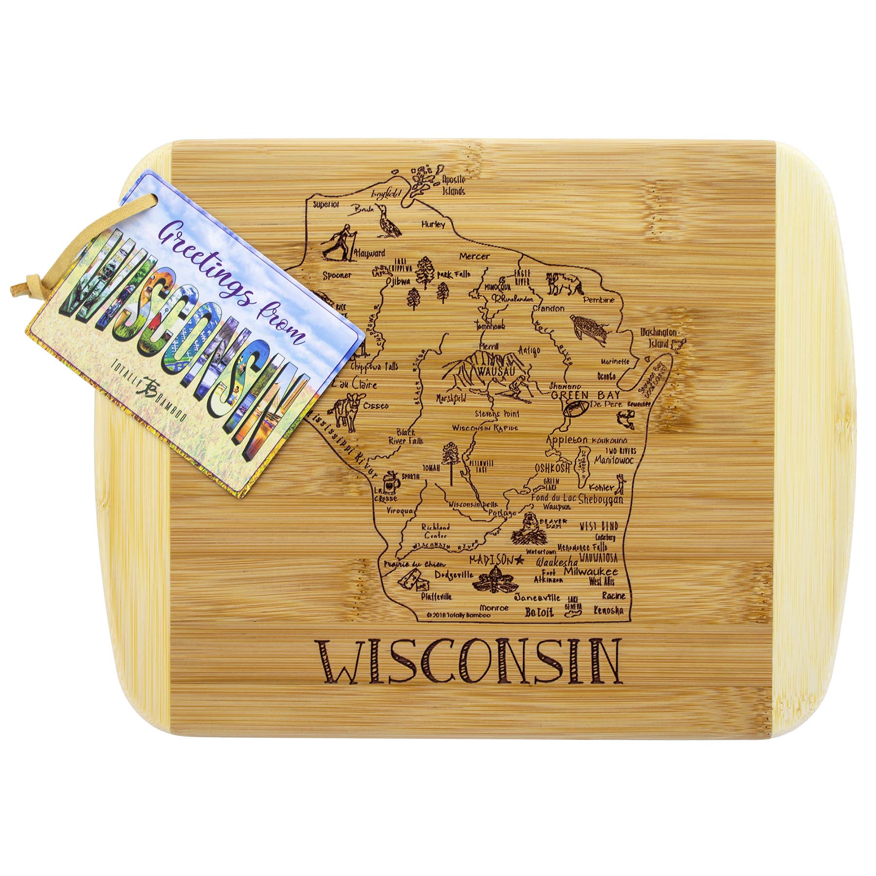 A Slice of Life Wisconsin Cutting & Charcuterie Board