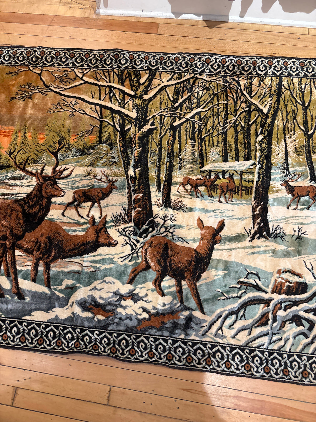Vintage Winter Deer Tapestry | Made In Italy