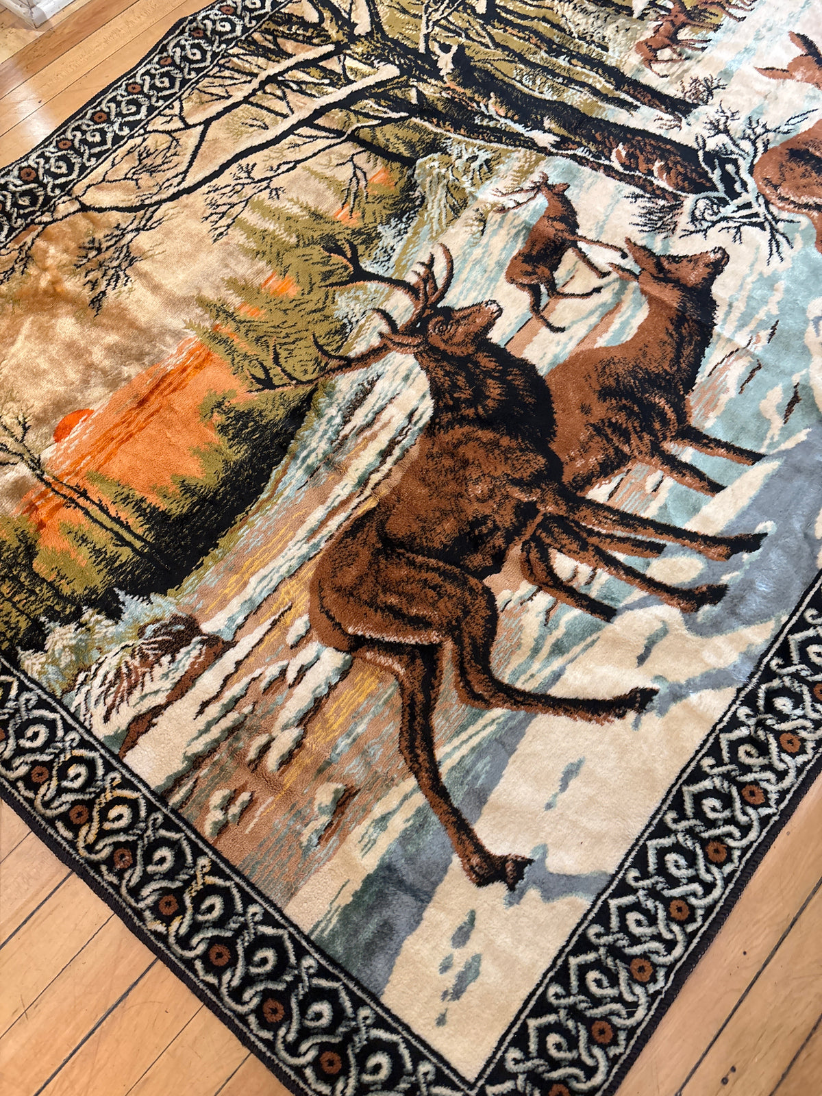 Vintage Winter Deer Tapestry | Made In Italy