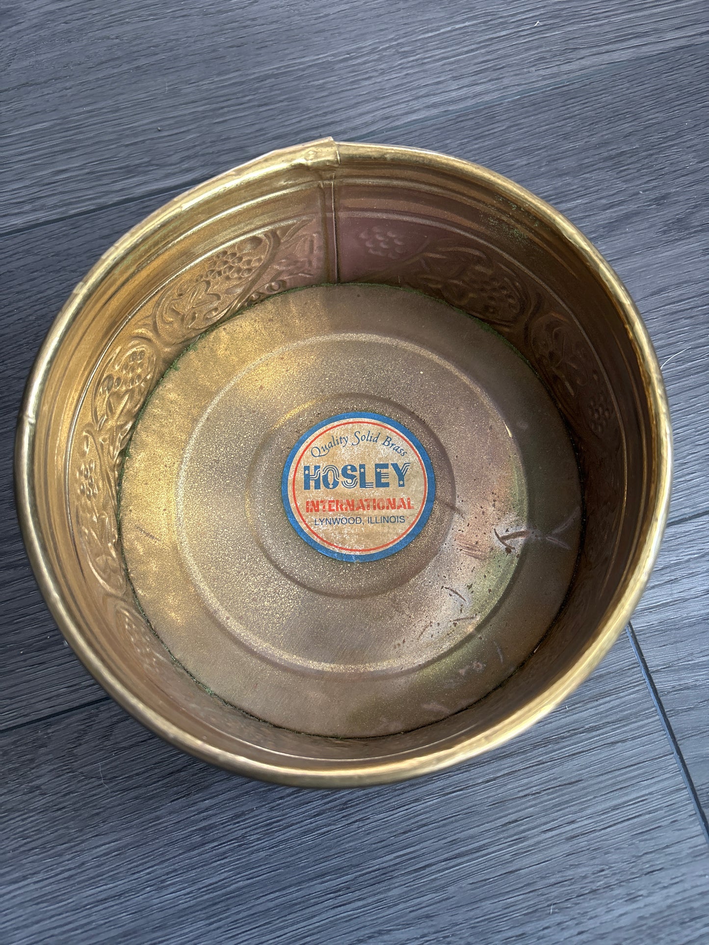 Embossed Brass Planter