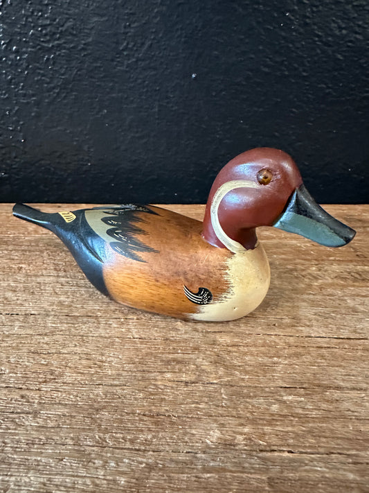 Vintage Hand Painted Wood Duck