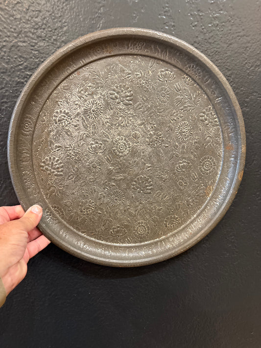 Vintage Flower Tin Tray