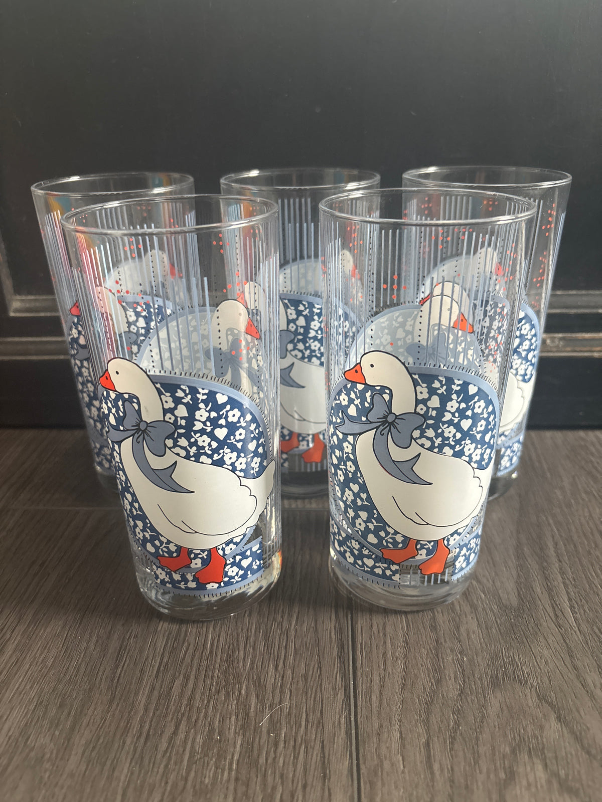 Vintage Porch Goose Glasses | Set of 5
