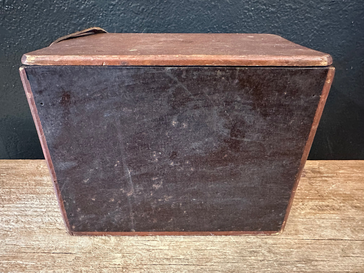 Vintage Handmade Wooden Box | Leather Strap