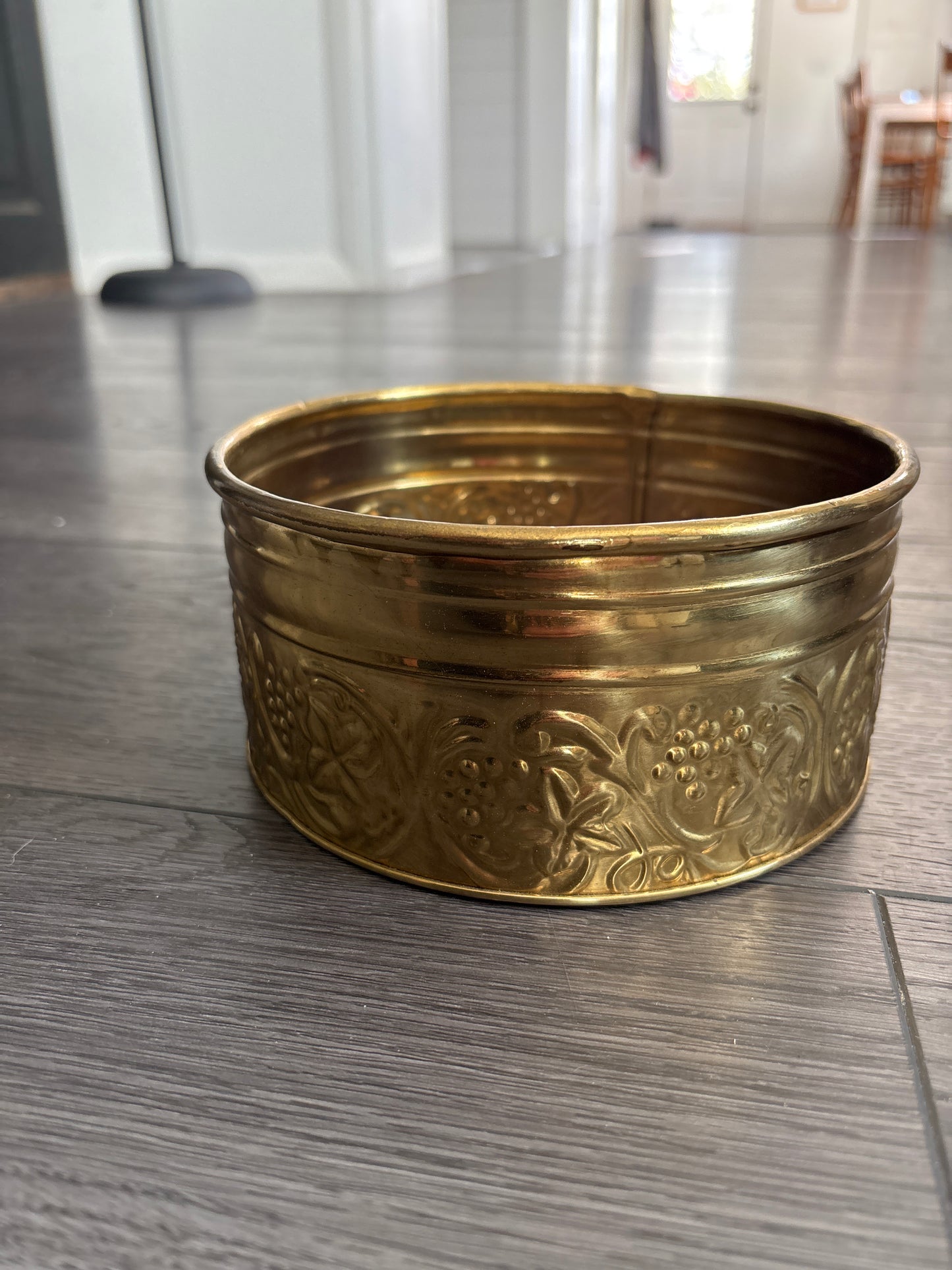 Embossed Brass Planter