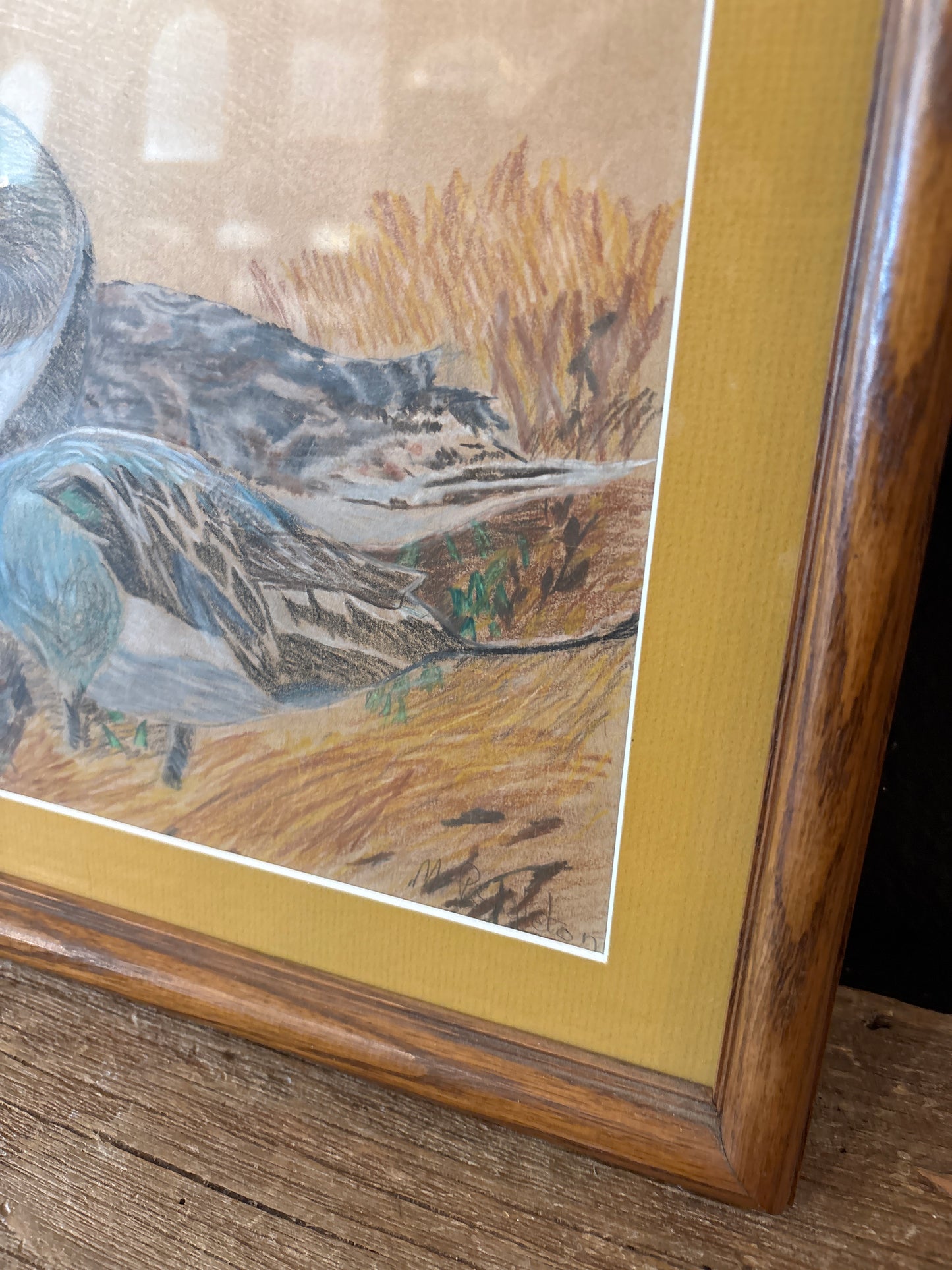 Signed Sketch of Ducks | Framed