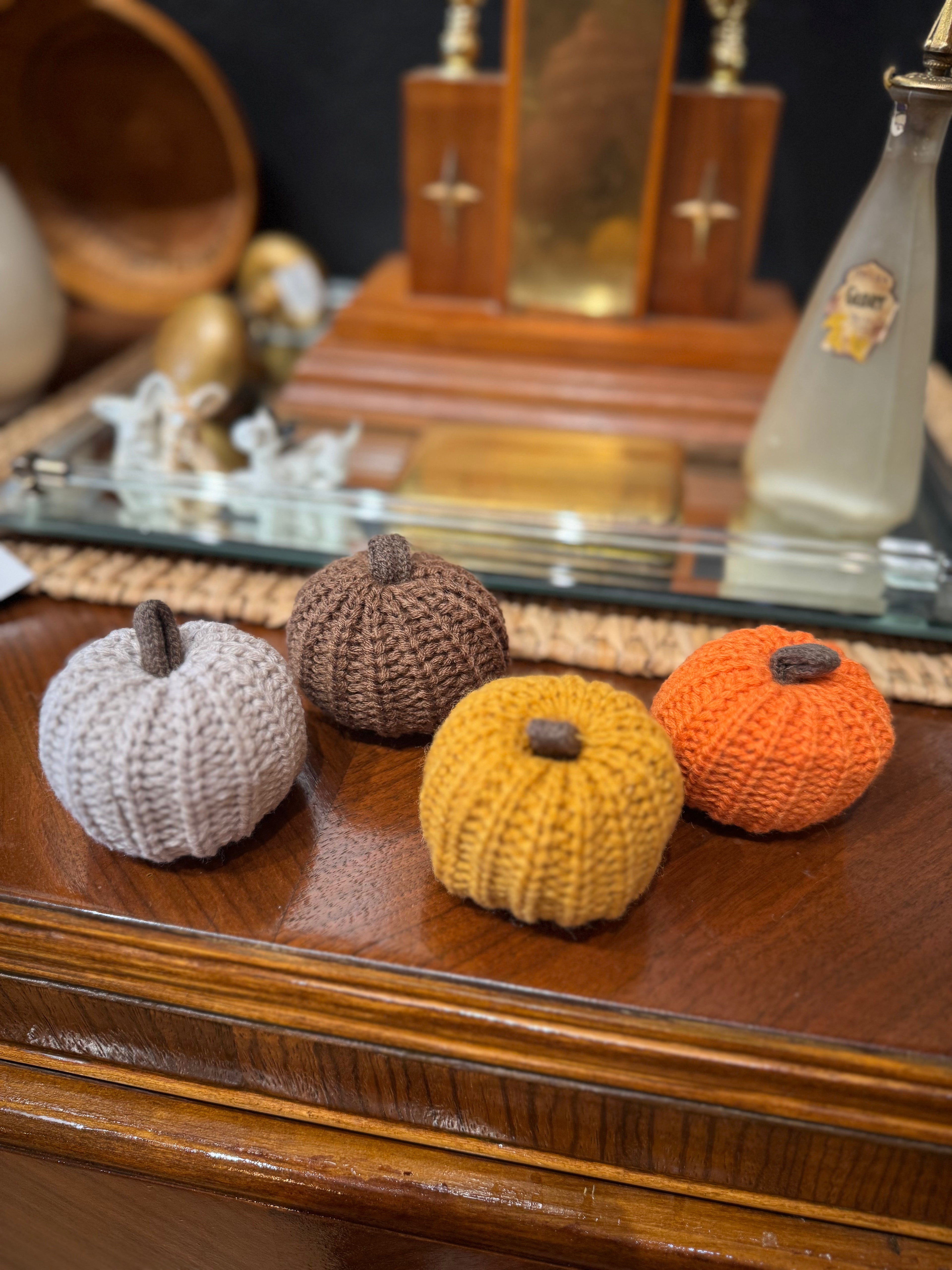 Mini Knit Pumpkins