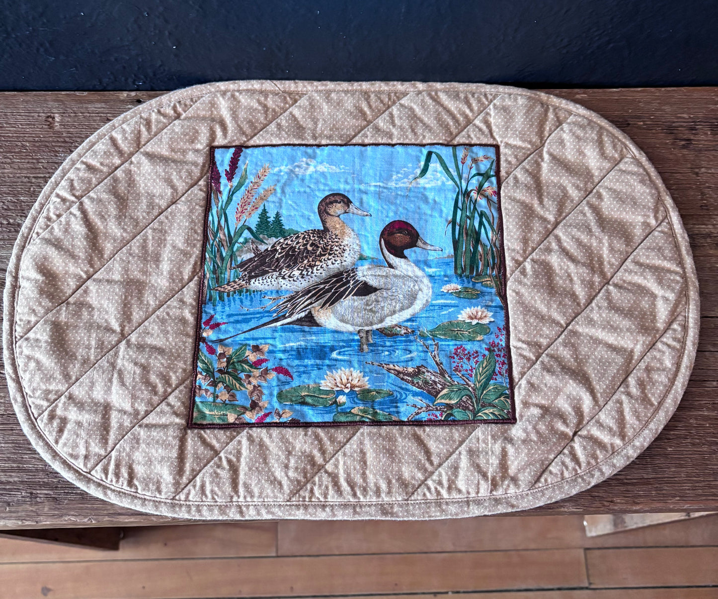 Handsewn Vintage Fabric Duck Placements