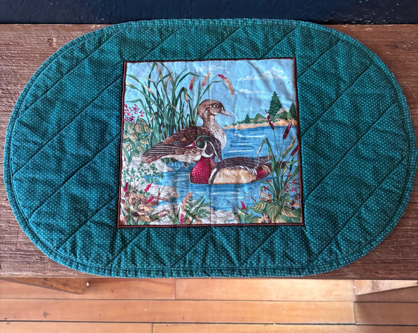 Handsewn Vintage Fabric Duck Placements