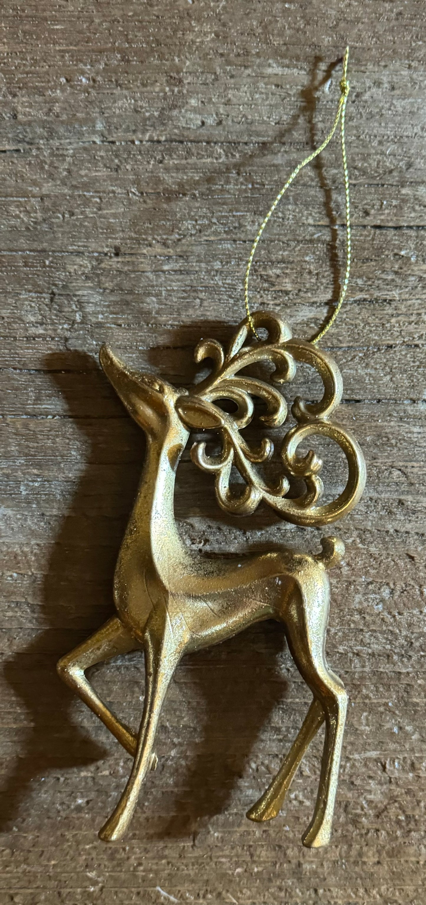 Ornate Gold Deer Ornament