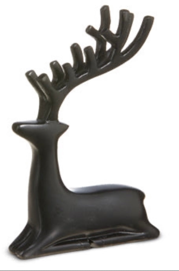 Matte Black Deer Figurines