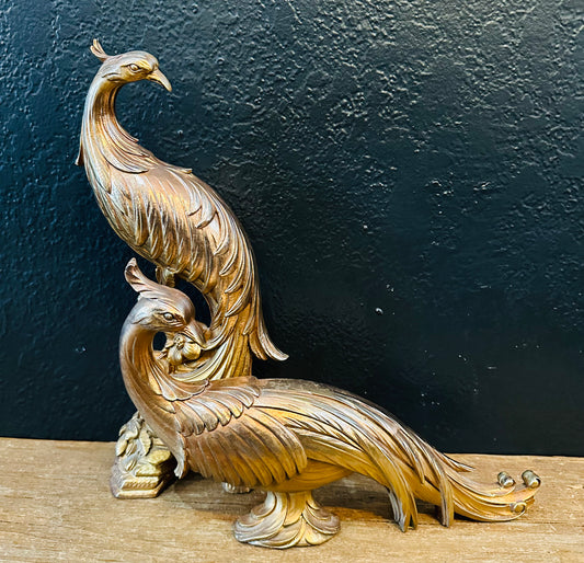 Pair of Gold Pheasant Statues