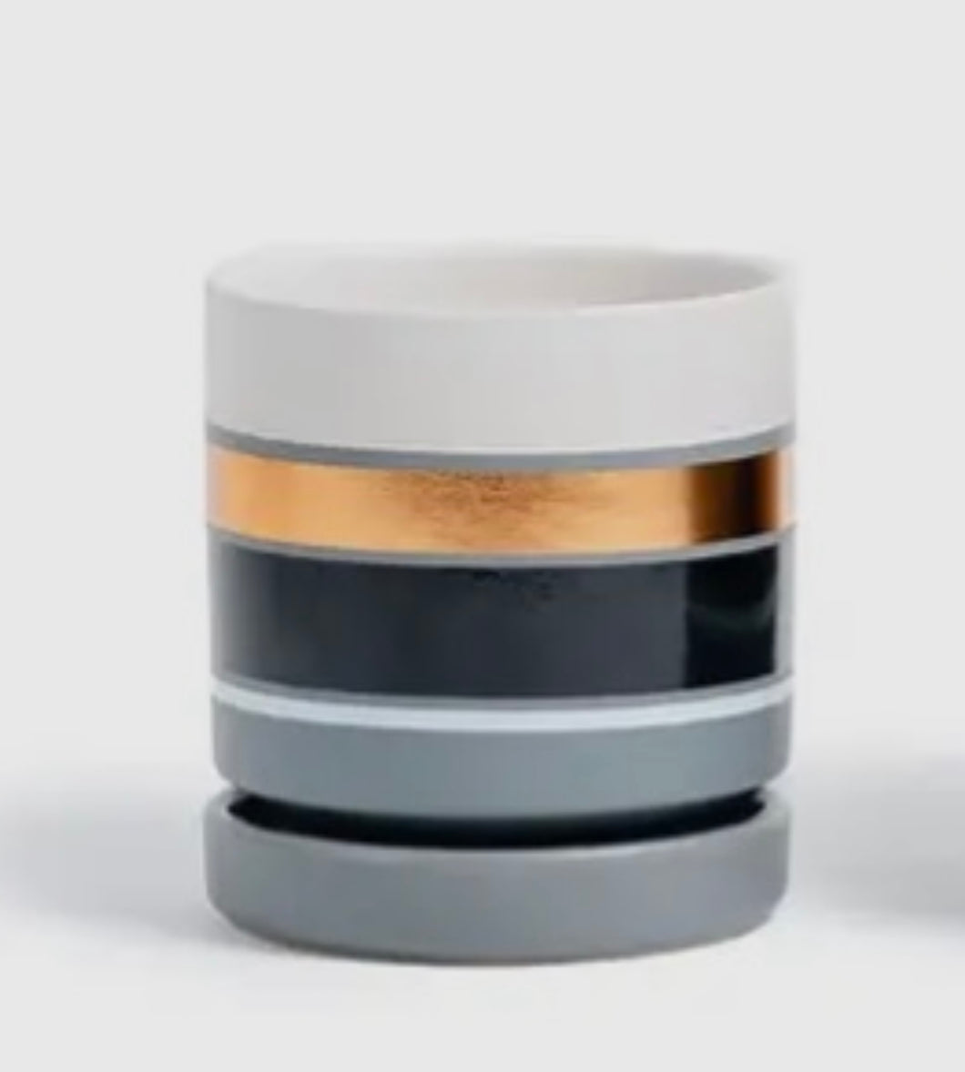 Striped Cylinder Pot