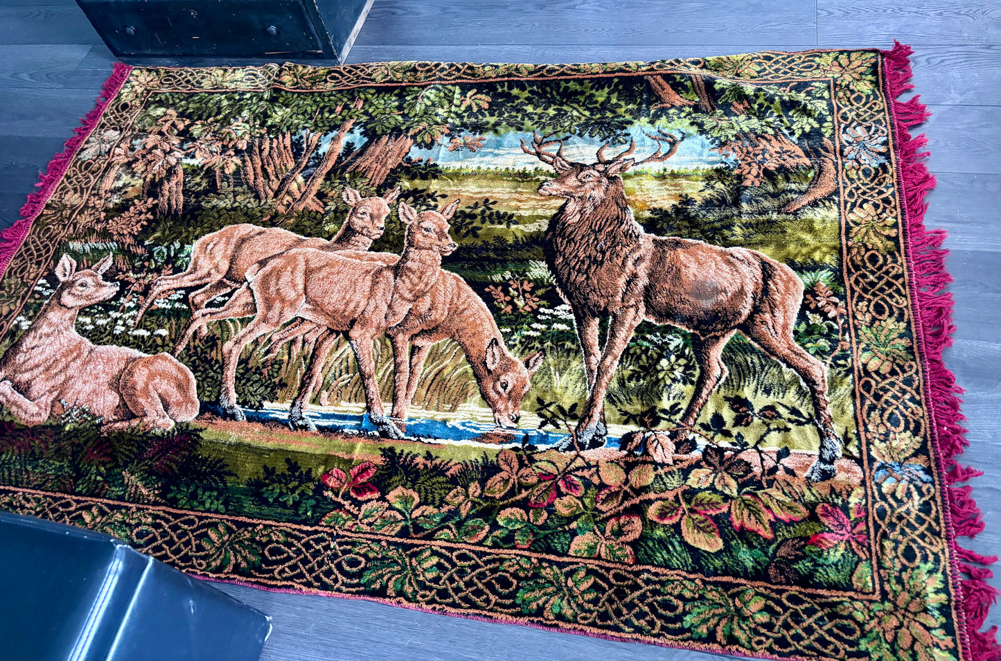 Vintage Italian Deer Tapestry