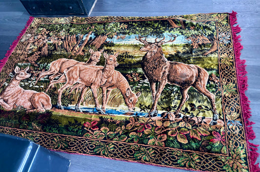 Vintage Italian Deer Tapestry