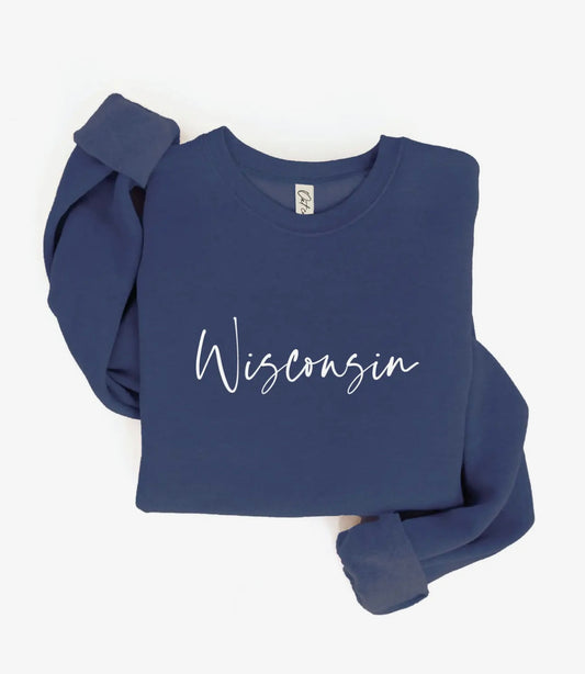 Wisconsin Embroidered Crewneck Sweatshirt