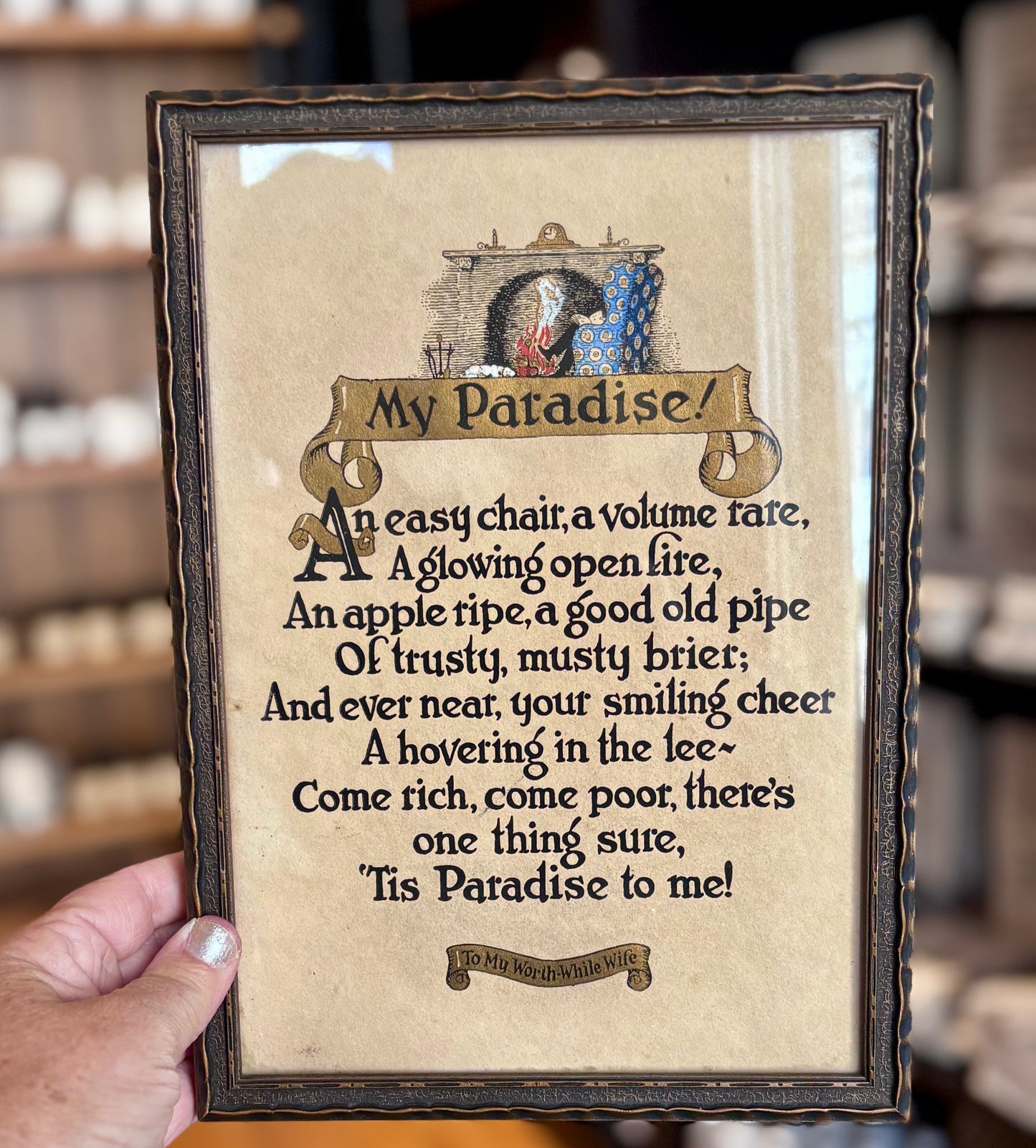 Framed “My Paradise” Poem Print