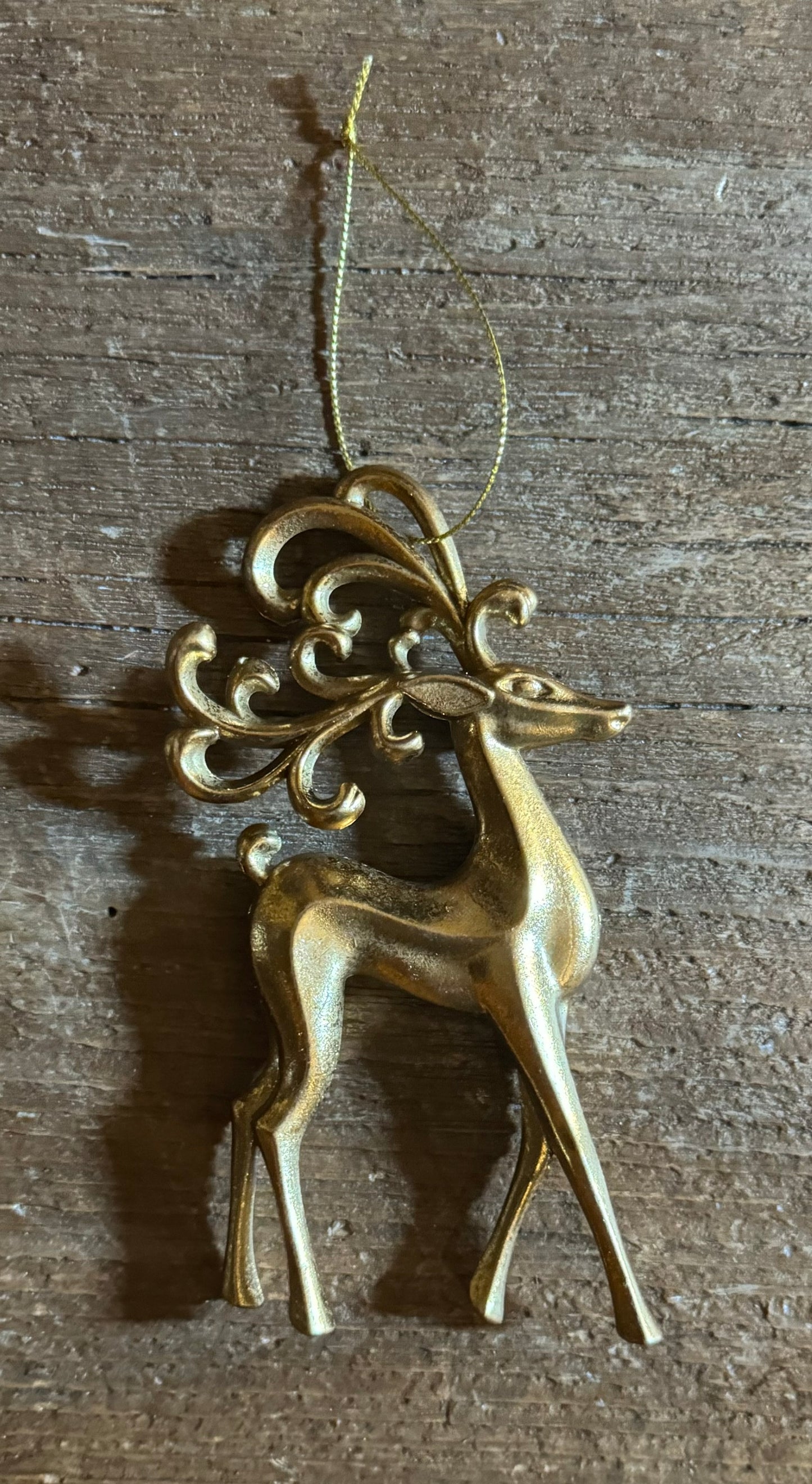 Ornate Gold Deer Ornament