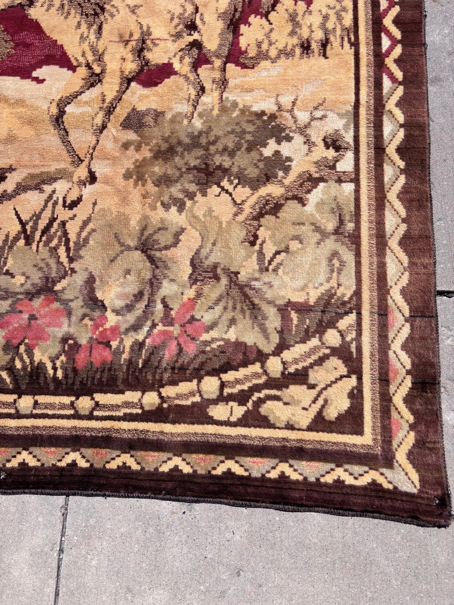 Vintage Deer in Forest Wall Tapestry