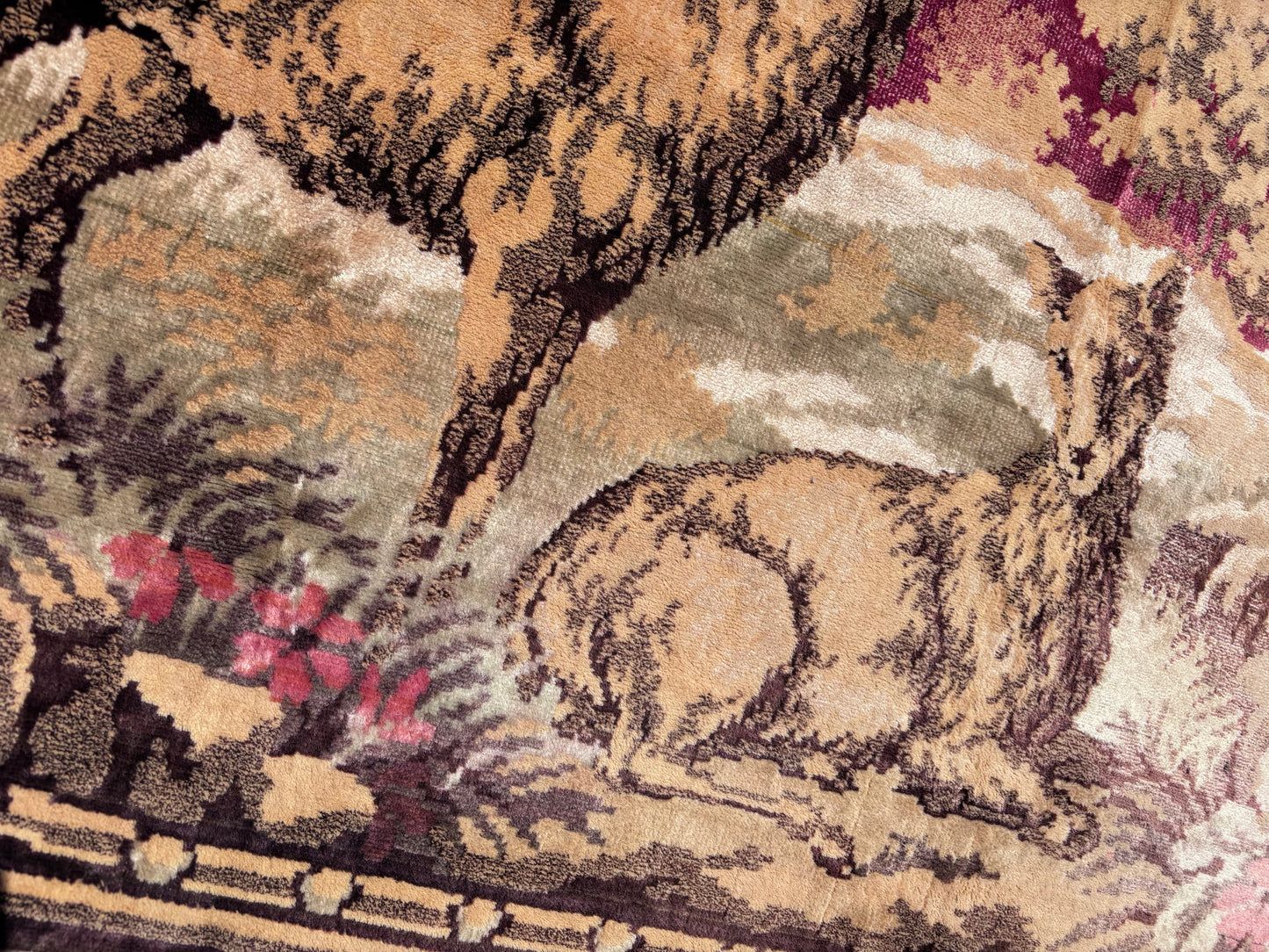Vintage Deer in Forest Wall Tapestry