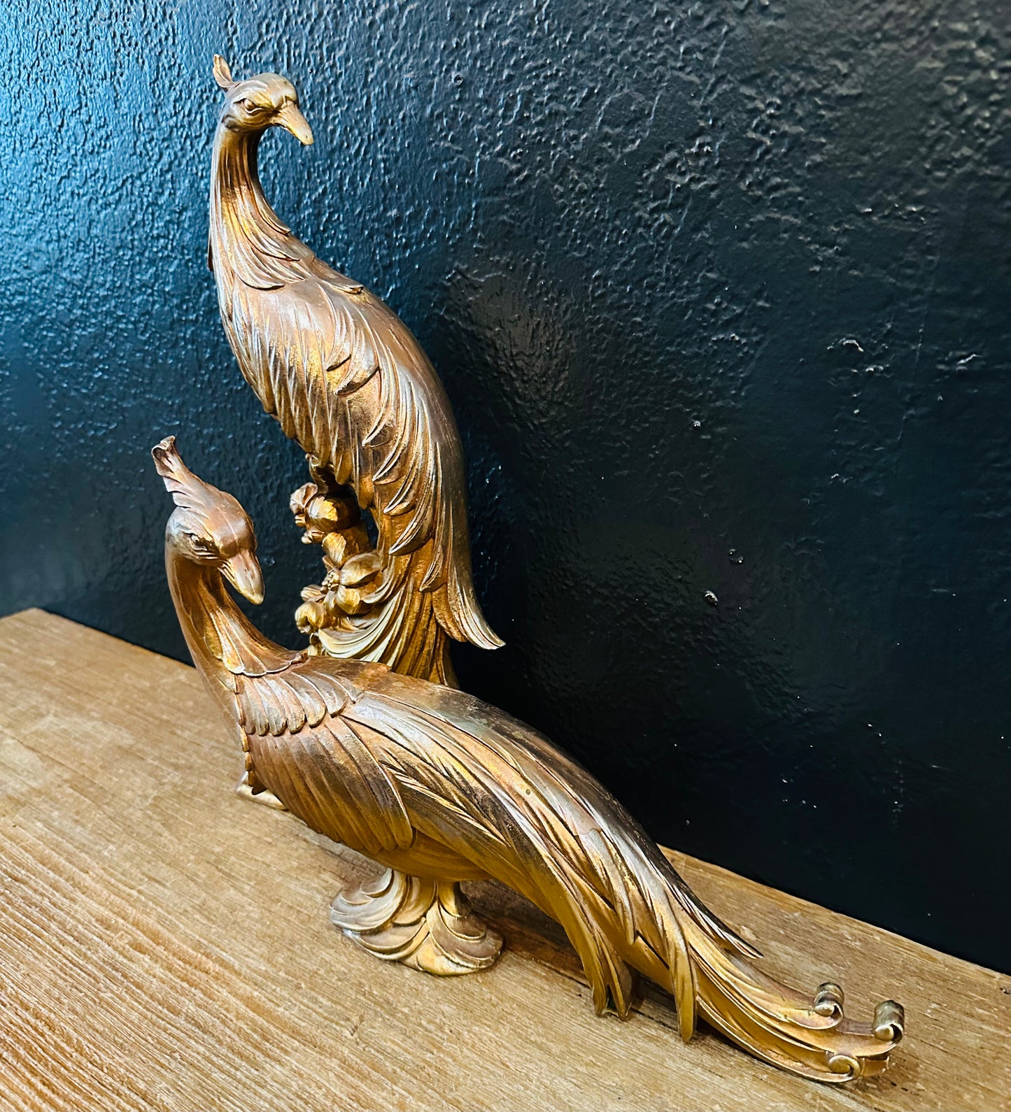 Pair of Gold Pheasant Statues