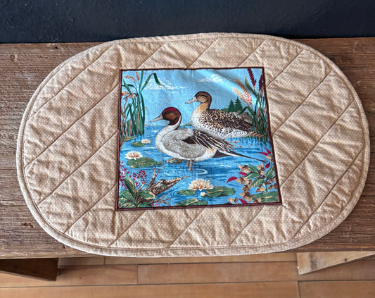 Handsewn Vintage Fabric Duck Placements