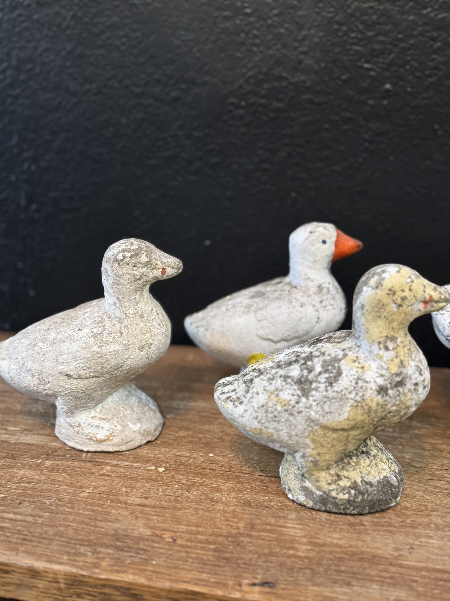 Vintage Concrete Duck + 3 Babies