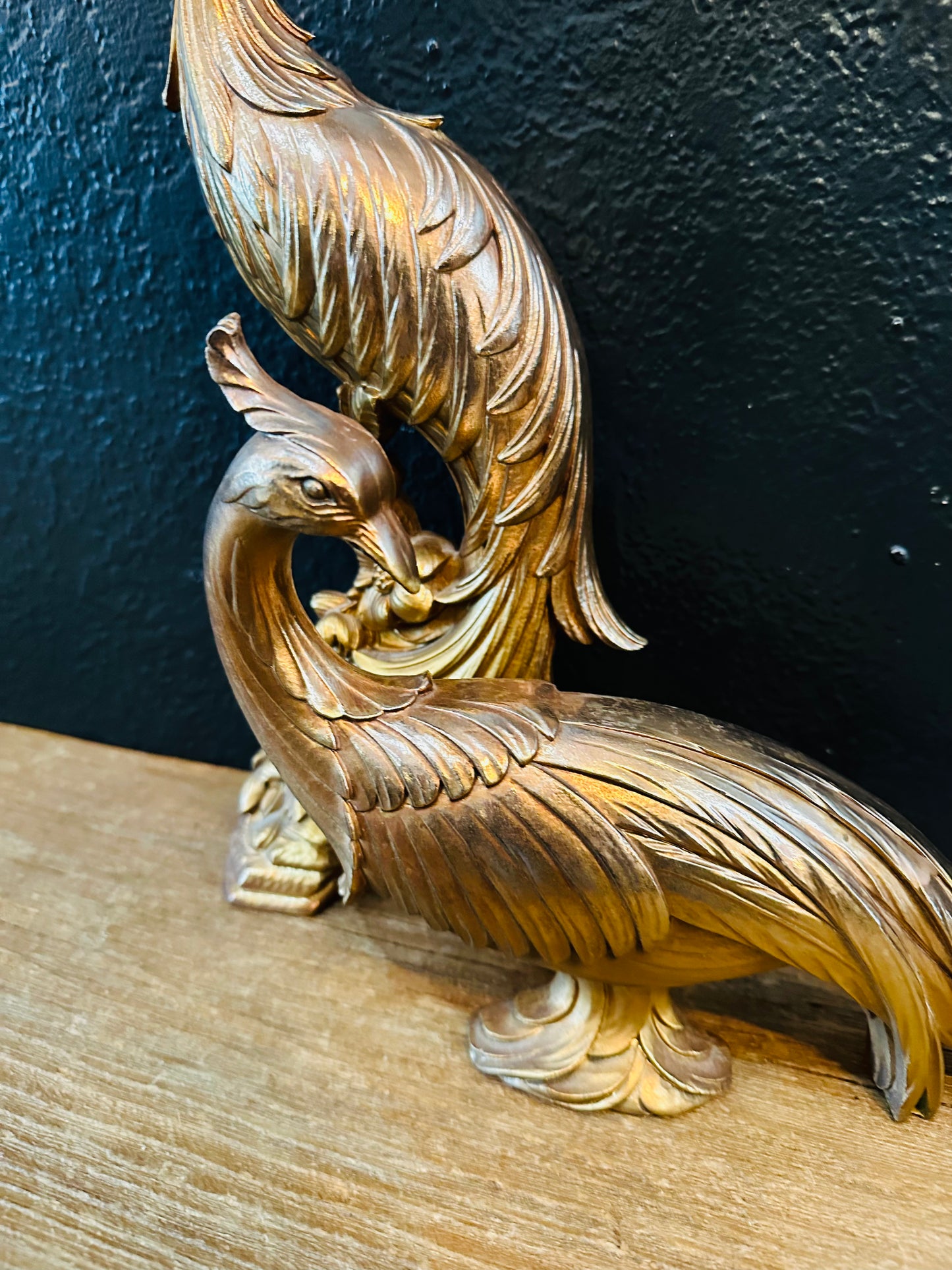 Pair of Gold Pheasant Statues