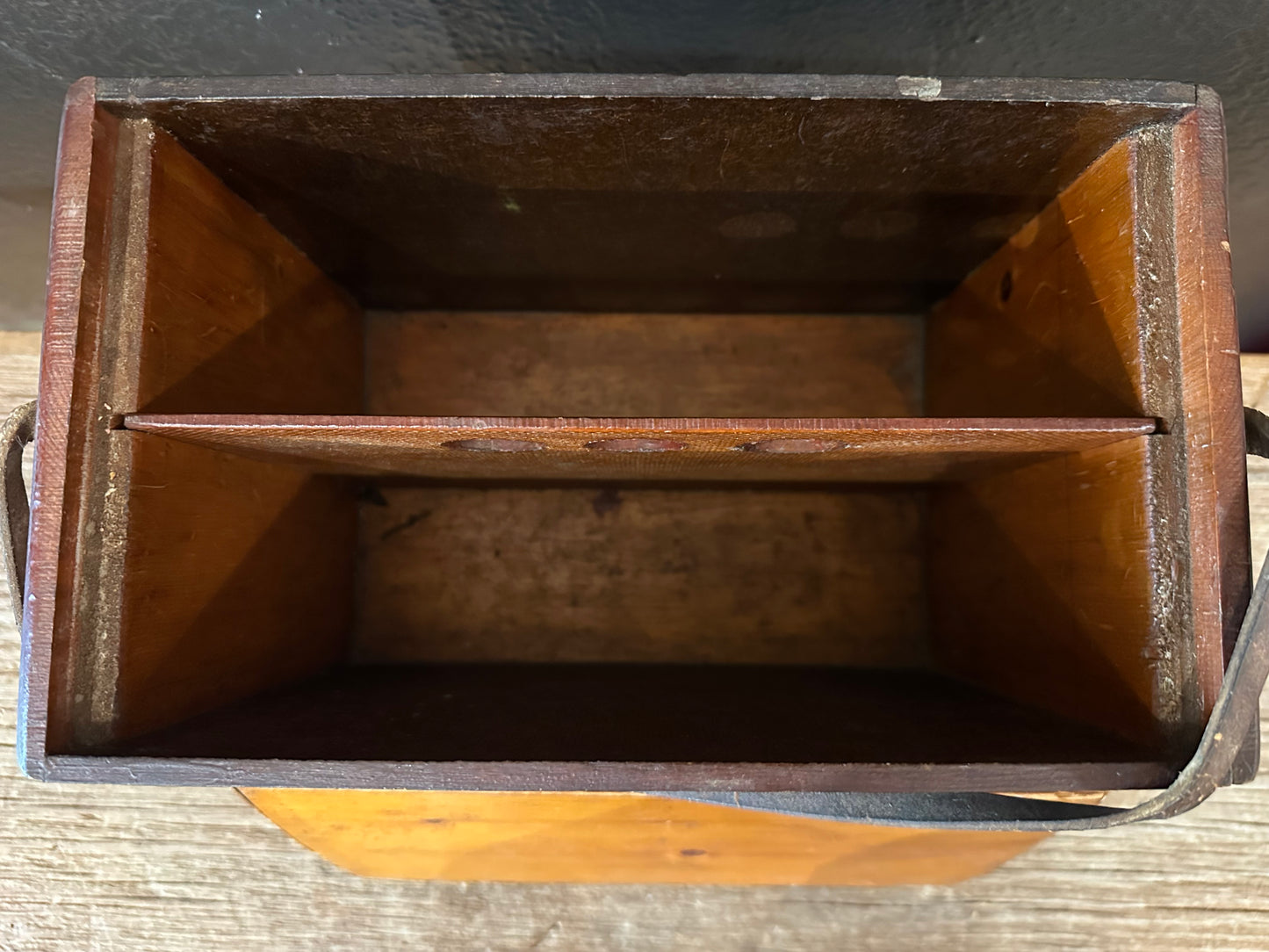 Vintage Handmade Wooden Box | Leather Strap