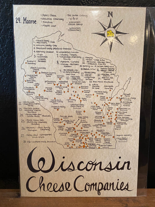 Handcrafted Wisconsin Cheese Companies Map