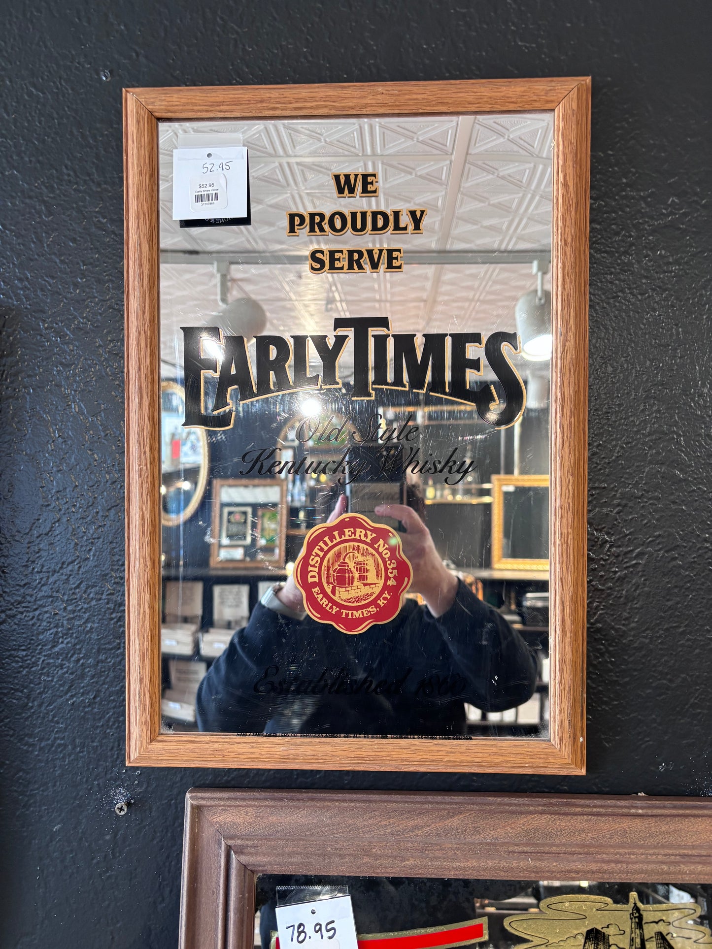 Vintage Early Times Kentucky Whiskey Mirror | SALE