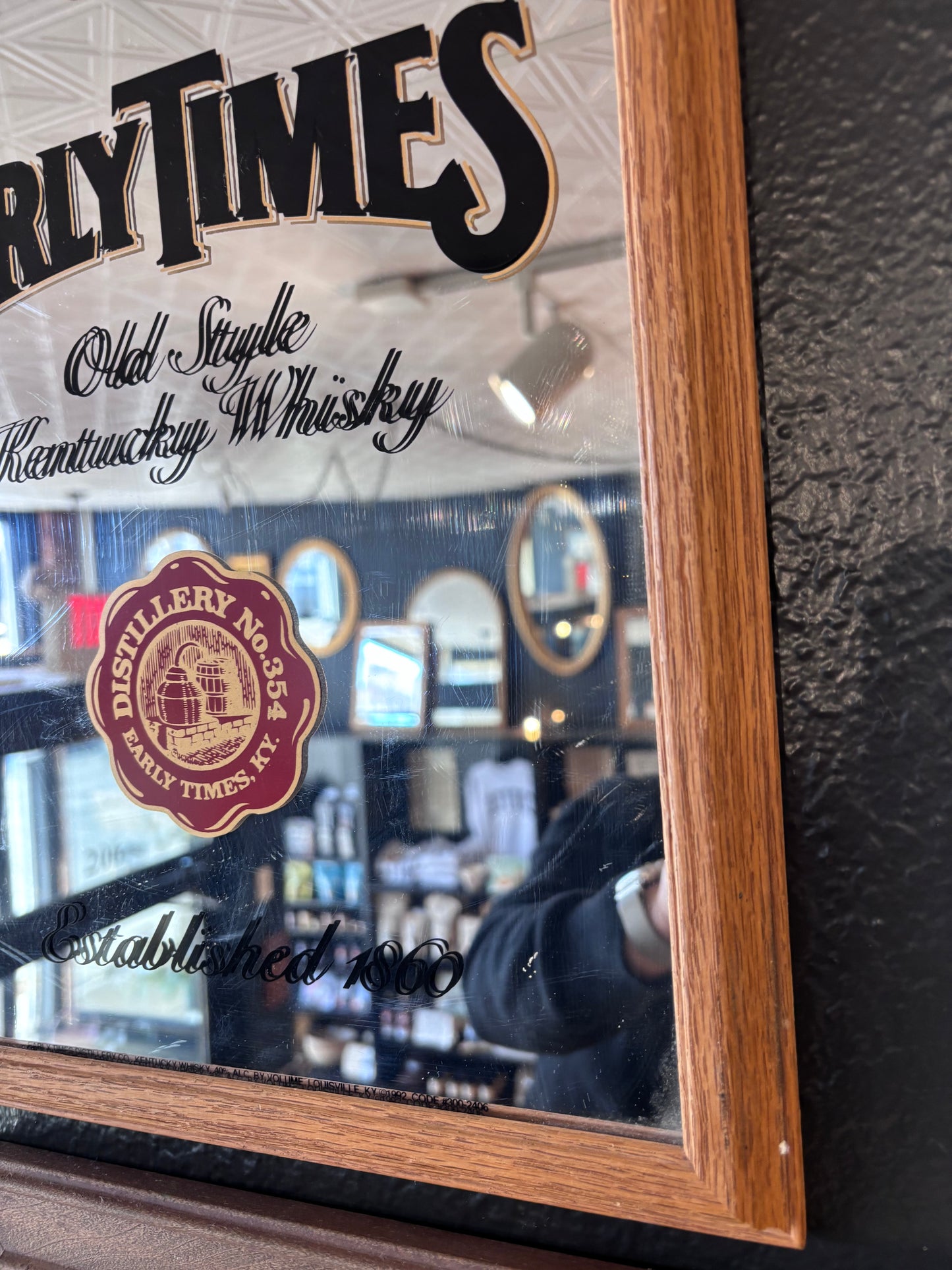 Vintage Early Times Kentucky Whiskey Mirror | SALE