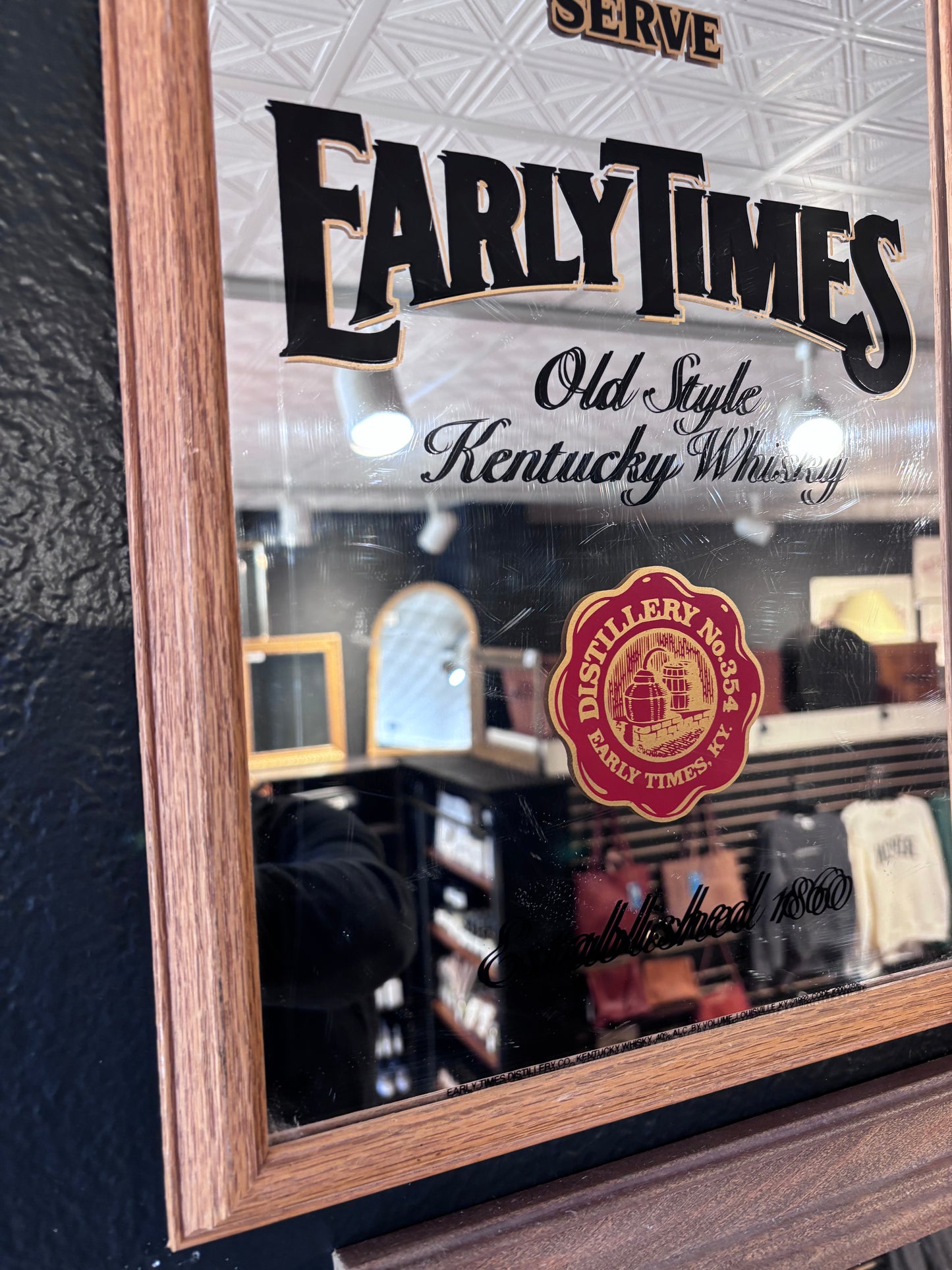 Vintage Early Times Kentucky Whiskey Mirror | SALE