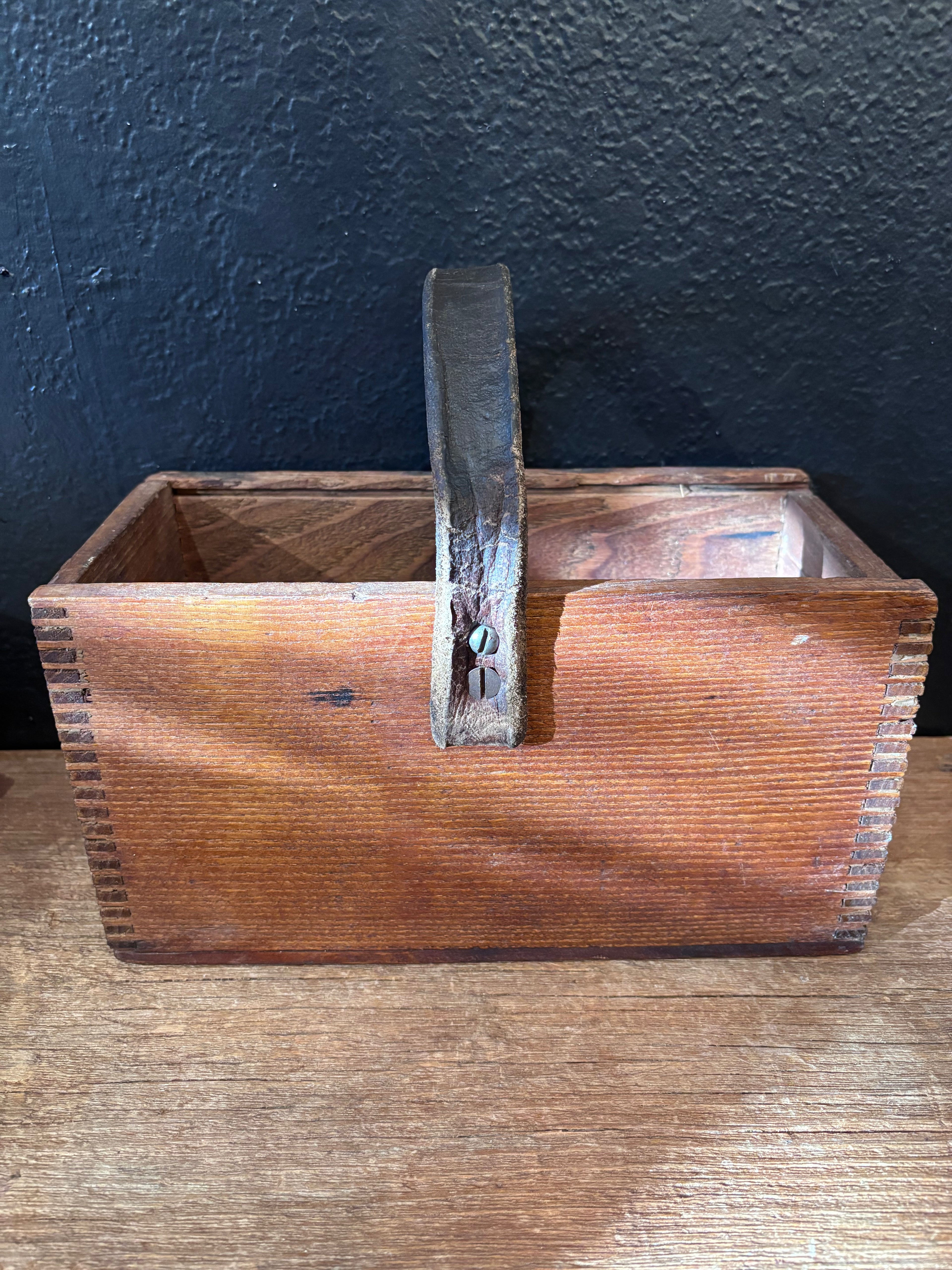 Dovetail Wood Box With Leather Handle